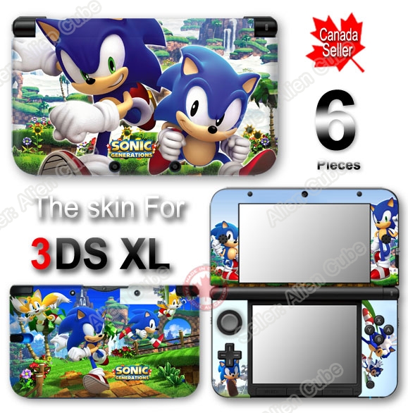 Sonic Generations Skin Vinyl Sticker Decal Cover for Nintendo 3DS XL